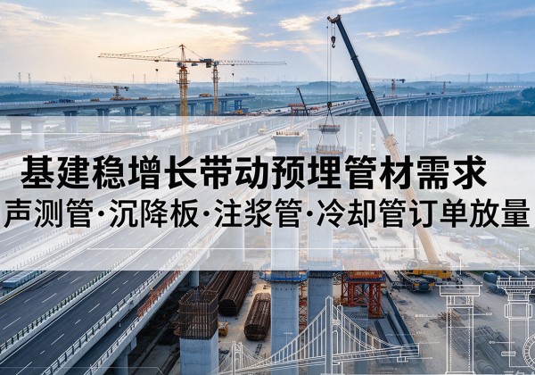 广信基建稳增长带动预埋监测管材需求，声测管、沉降板、注浆管订单持续放量